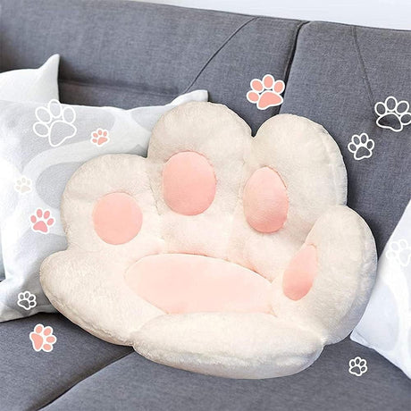 Perna Decorativa, Flippy, Model Laba de Pisica, din Plus, pentru Scaun/Canapea/Podea, 80 x 70 cm, Alb