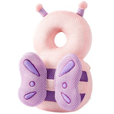 Perna tip Rucsac pentru Protectia Capului pentru Bebelusi, Flippy, Tetiera tip Fluturas, din Plus, 33 x 6 x 19 cm, 180 g, Roz Mov