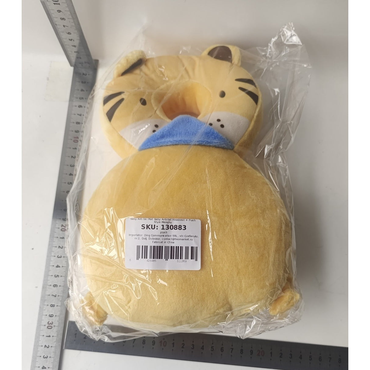 Perna Tip Rucsac Pentru Protectia Capului, Tetiera Tip Tigru, Pentru Bebelusi, 180 G, Crem - vivimall.ro