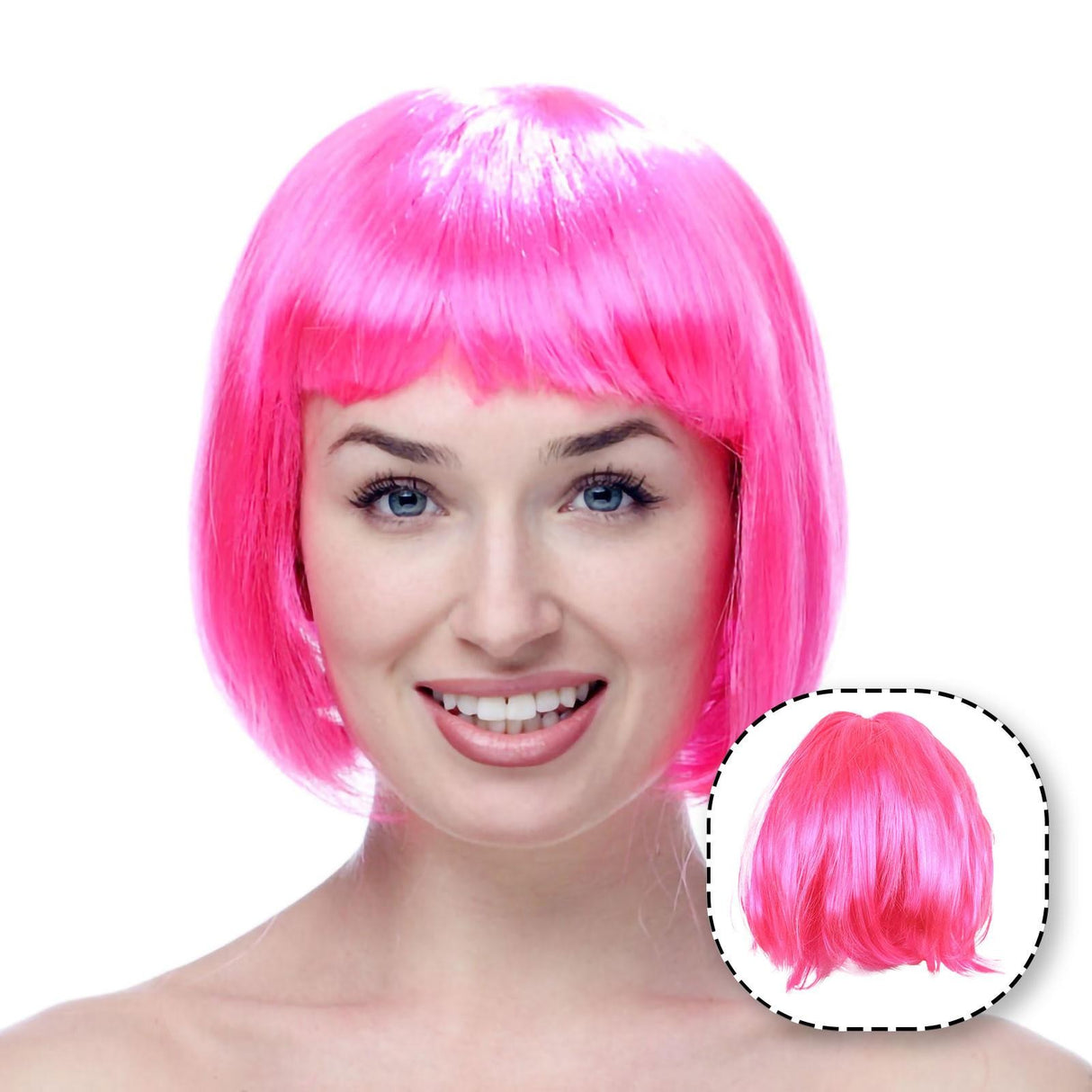 Peruca Cosplay, Tunsoare Bob Cu Breton, Pentru Carnaval, Halloween, Petreceri Tematice, Din Pet, Marime Universala - vivimall.ro