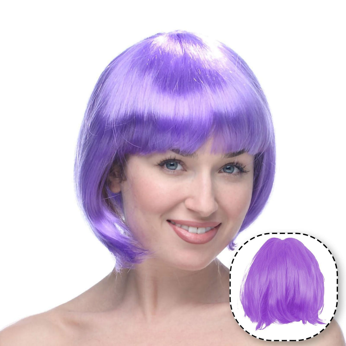 Peruca Cosplay, Tunsoare Bob Cu Breton, Pentru Carnaval, Halloween, Petreceri Tematice, Din Pet, Marime Universala - vivimall.ro