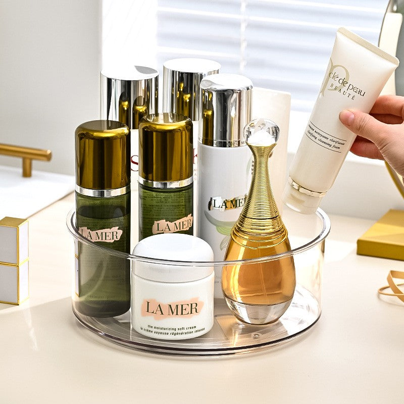 Suport Rotativ pentru Condimente, Vivimall, Multifunctional, Rotund, 360 de Grade, pentru Bucatarie, Plastic, 30.5x30.5x10 cm, Transparent - vivimall.ro