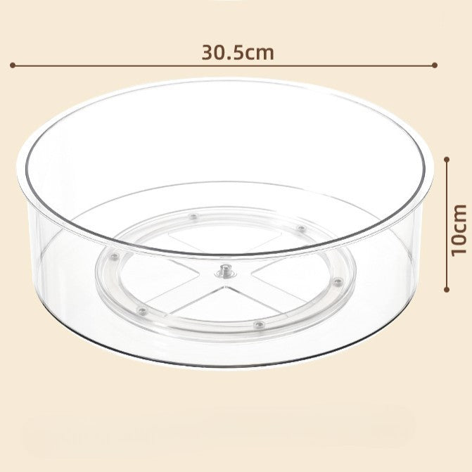 Suport Rotativ pentru Condimente, Vivimall, Multifunctional, Rotund, 360 de Grade, pentru Bucatarie, Plastic, 30.5x30.5x10 cm, Transparent - vivimall.ro