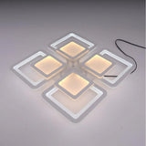 Lustra Led Cu Telecomanda Susan, 4 Patrate, Lumina Rece/Calda/Neutra, Dimabila - vivimall.ro
