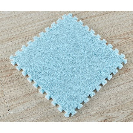Set 10 Piese Covor Tip Puzzle, Spuma Eva, Pufos, Baby Blue - vivimall.ro