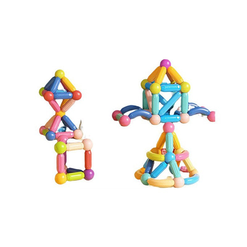 Set piese magnetice Flippy cu 162 piese multicolor, constructor magnetic 2D și 3D pentru copii, vedere de ansamblu