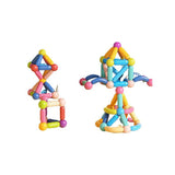 Set piese magnetice Flippy cu 162 piese multicolor, constructor magnetic 2D și 3D pentru copii, vedere de ansamblu