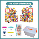 Piese Magnetice pentru Copii, Flippy, Set din 258 de Piese de diferite Culori, Constructor Magnetic cu Posibilitatea de a Construii forme Nelimitate, Multicolor - vivimall.ro