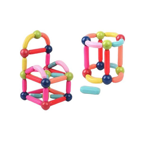 Set piese magnetice Flippy, 68 piese multicolor, constructor magnetic 3D pentru copii – vedere de ansamblu