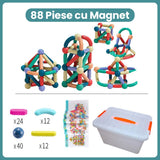 Detaliu piese magnetice Flippy din plastic rezistent cu magneți integrați, culori vii, forme geometrice