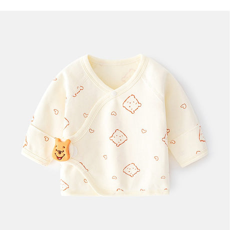 Pijama Bluza pentru Nou-nascuti, Flippy, din Bumbac, stil de Primavara - Toamna, Topic pentru Bebelusi, Print Ursulet, Marimea 52 cm, Bej - vivimall.ro