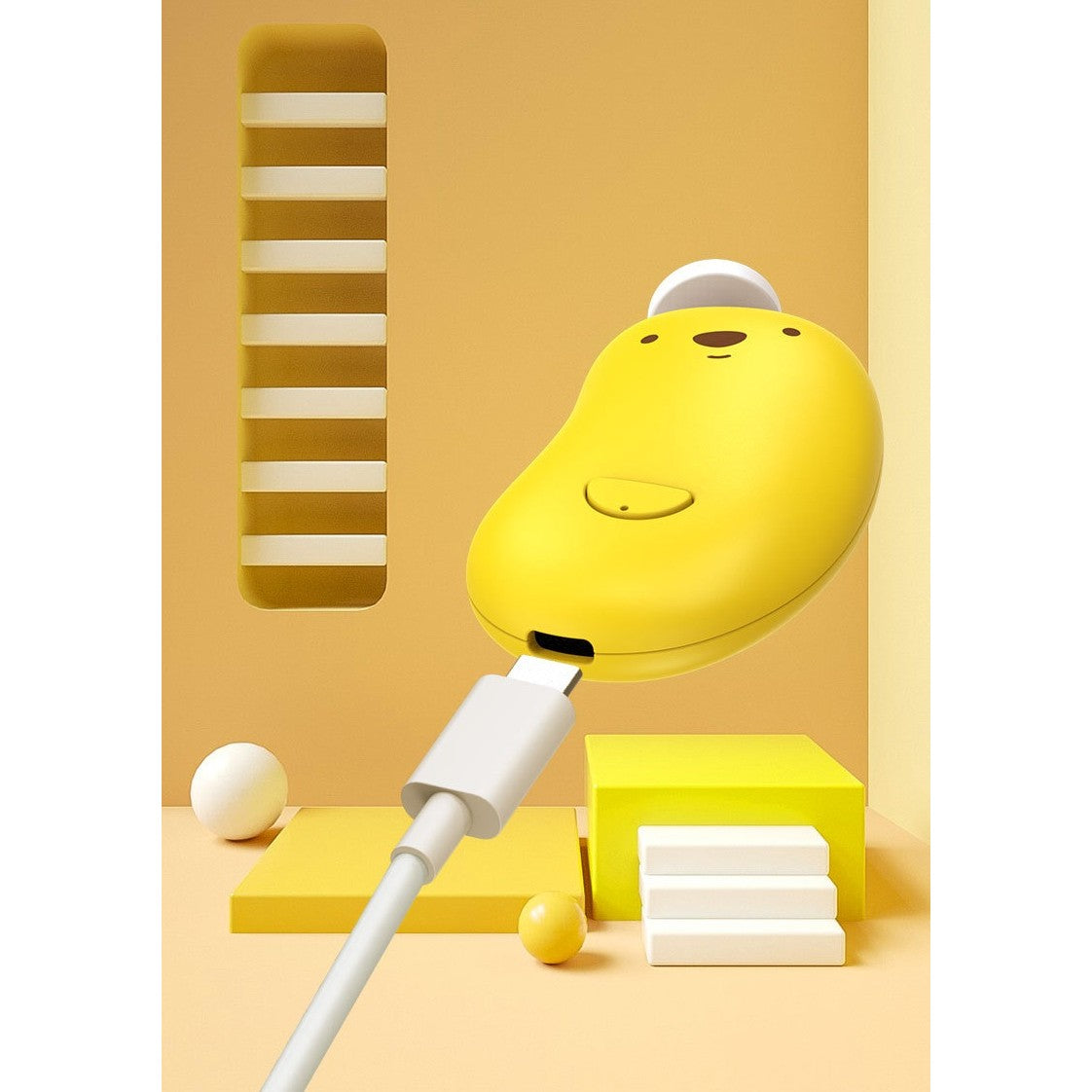 Pila Electrica, Vivimall, pentru Bebelusi si Adulti, din ABS, Incarcare USB, 6 Accesorii, cu Lumina Led, 8.8 x 4.9 cm, Galben