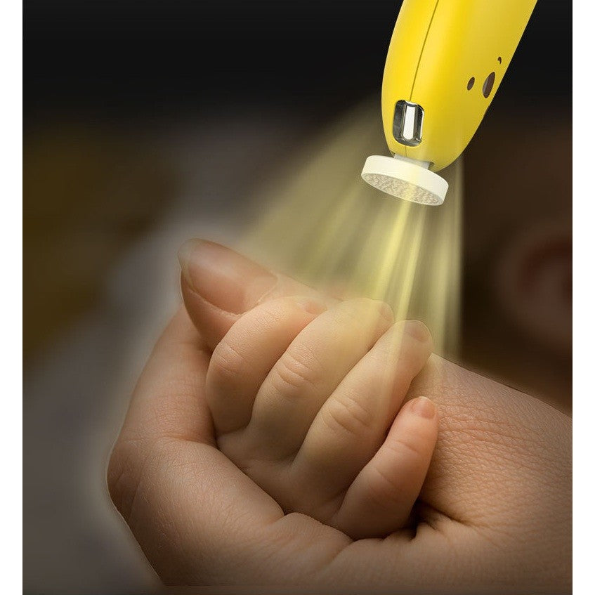 Pila Electrica, Vivimall, pentru Bebelusi si Adulti, din ABS, Incarcare USB, 6 Accesorii, cu Lumina Led, 8.8 x 4.9 cm, Galben