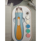 Pila Electrica, Vivimall, pentru Copii si Bebelusi, din ABS, 6 Accesorii, cu Lumina LED, 9.5 x 6 x 17 cm, Albastru/Portocaliu