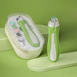 Pila Electrica, Vivimall, pentru Copii si Bebelusi, din ABS, 6 Accesorii, cu Lumina LED, 9.5 x 6 x 17 cm, Verde