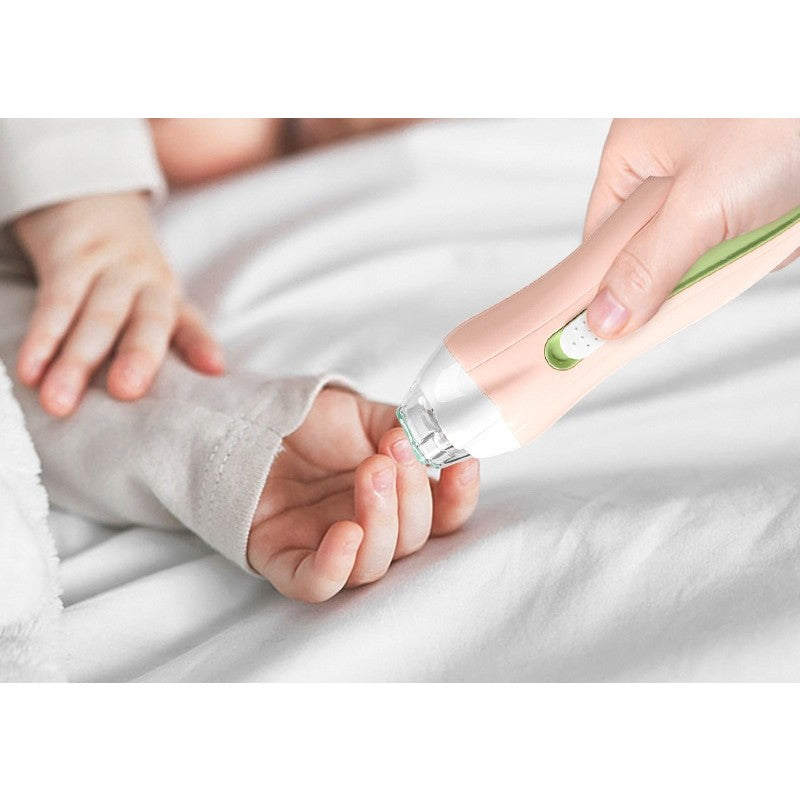 Pila Electrica, Vivimall, pentru Copii si Bebelusi, din ABS, 6 Accesorii, cu Lumina LED, 9.5 x 6 x 17 cm, Verde/Roz