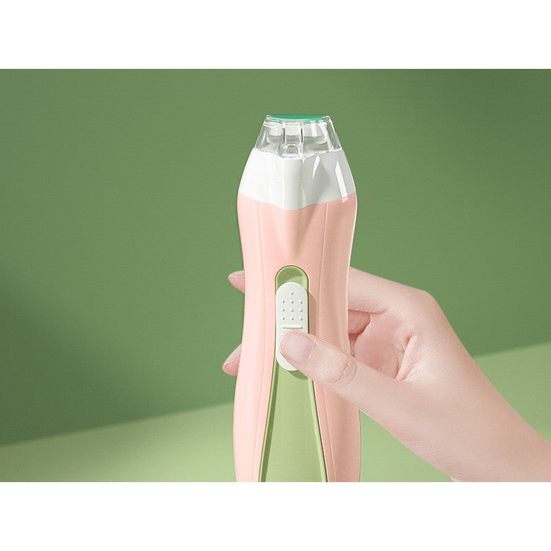 Pila Electrica, Vivimall, pentru Copii si Bebelusi, din ABS, 6 Accesorii, cu Lumina LED, 9.5 x 6 x 17 cm, Verde/Roz