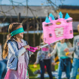 Pinata Castel Printesa pentru Petrecere, Flippy, din Hartie Creponata si Carton, Pinata pentru Petreceri, 40 x 37 x 15 cm, Roz deschis - vivimall.ro