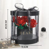 Set De Constructie Trandafiri, Buchet De Trandafiri Rosii In Cutie Neagra - vivimall.ro