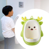 Pisoar pentru Baieti, Vivimall, 0-8 Ani, in Forma de Cerb, Perie Inclusa, Montare pe Perete, Carlig Autoadeziv Inclus, 29.8 x 23.8 cm, Verde - vivimall.ro