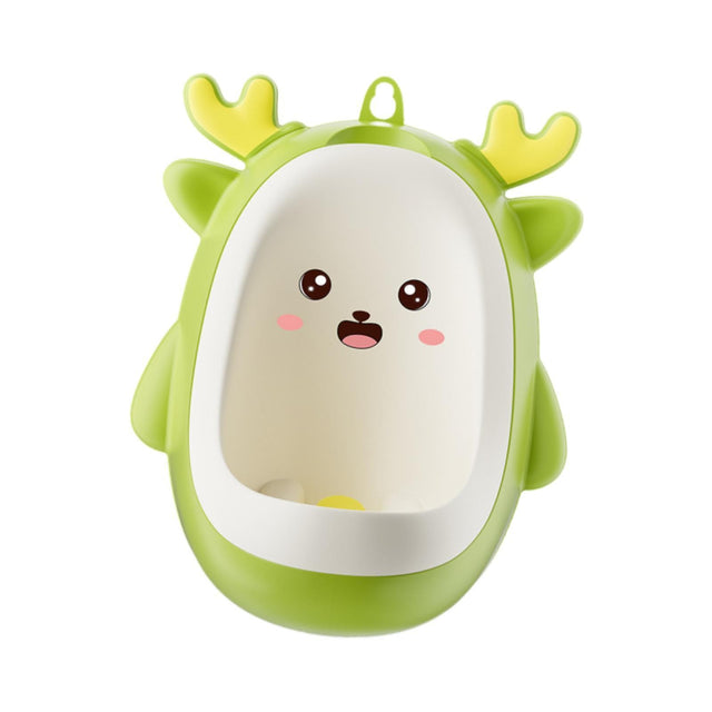 Pisoar pentru Baieti, Vivimall, 0-8 Ani, in Forma de Cerb, Perie Inclusa, Montare pe Perete, Carlig Autoadeziv Inclus, 29.8 x 23.8 cm, Verde - vivimall.ro