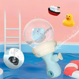 Pistol cu Apa pentru Copii, Vivimall, Multifunctional, Capacitate 300 mL, Model Hipopotam, 9x9x17cm, Plastic, Albastru - vivimall.ro