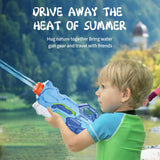 Pistol cu Apa pentru Copii, Rezervor, Pentru Piscina/Plaja, Vivimall, 6ani+,  4 duze, Albastru, 1500ML - vivimall.ro