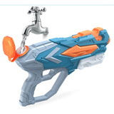 Pistol Cu Apa Pentru Copii, Rezervor, Pentru Piscina/Plaja, 6Ani+, Albastru, 4 Duze, 900Ml - vivimall.ro