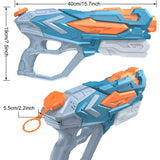 Pistol Cu Apa Pentru Copii, Rezervor, Pentru Piscina/Plaja, 6Ani+, Albastru, 4 Duze, 900Ml - vivimall.ro
