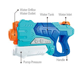 Pistol Cu Apa Pentru Copii, Rezervor, Pentru Piscina/Plaja, 6Ani+, Albastru, 500Ml - vivimall.ro