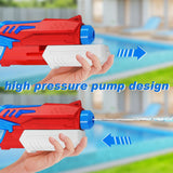 Pistol cu Apa pentru Copii, Rezervor, Pentru Piscina/Plaja, Vivimall, 6ani+,  Albastru deschis/Rosu, 300ML - vivimall.ro