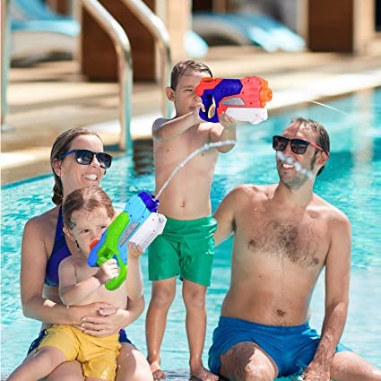 Pistol Cu Apa Pentru Copii, Rezervor, Pentru Piscina/Plaja, 6Ani+, Roz/Albastru, 550Ml - vivimall.ro