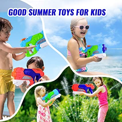 Pistol Cu Apa Pentru Copii, Rezervor, Pentru Piscina/Plaja, 6Ani+, Roz/Albastru, 550Ml - vivimall.ro