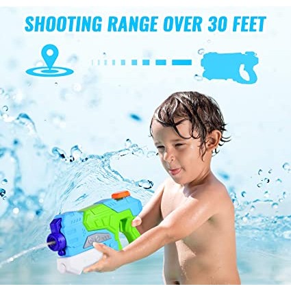 Pistol cu Apa pentru Copii, Rezervor, Pentru Piscina/Plaja, Vivimall, 6ani+,  Verde/Albastru, 550ML - vivimall.ro