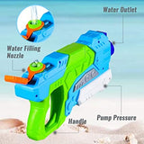 Pistol Cu Apa Pentru Copii, Rezervor, Pentru Piscina/Plaja, 6Ani+, Verde/Albastru, 550Ml - vivimall.ro