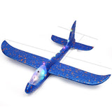 Pistol cu Lansator de Avion, Vivimall, din Polistiren+Plastic, +3 Ani, Avion 24 cm, Lansare 10 m, Rosu/Albastru