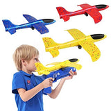 Pistol Cu Lansator De Avion, Din Polistiren+Plastic, +3 Ani, Avion 38 Cm, Lansare 10 M, Cu Lumini Si Roti, Galben/ - vivimall.ro