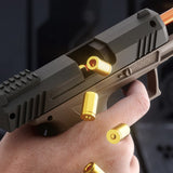 Pistol de jucarie GX4 cu Ejectie, Vivimall, de Explozie de buzunar, Makara BLOWBACK, Gloante Moi pentru Copii, 15 x 13 x 3.5 cm, Negru Maro - vivimall.ro