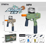 Mitraliera De Jucarie Electrica Cu Bile De Hidrogen De Gel, Gun Bluster, Tragere In Rafala, Varsta Peste 6 Ani, Ochelari De Protectie, 5000 De Bile Incluse, Cablu De Incarcare, Mp9, Crem - vivimall.ro