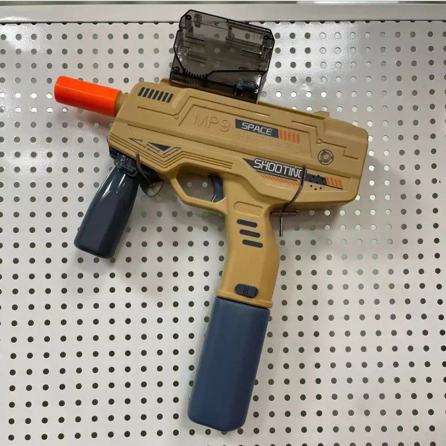 Mitraliera De Jucarie Electrica Cu Bile De Hidrogen De Gel, Gun Bluster, Tragere In Rafala, Varsta Peste 6 Ani, Ochelari De Protectie, 5000 De Bile Incluse, Cablu De Incarcare, Mp9, Crem - vivimall.ro