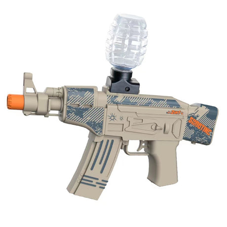 Mitraliera De Jucarie Electrica Cu Bile De Hidrogen De Gel, Gun Bluster, Tragere In Rafala, Varsta Peste 6 Ani, Ochelari De Protectie, 5000 De Bile Incluse, Cablu De Incarcare, Ak47, Crem - vivimall.ro