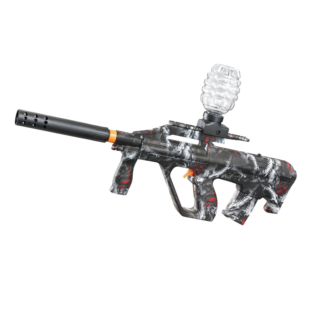 Mitraliera De Jucarie Electrica Cu Bile De Hidrogen De Gel, Gun Bluster, Tragere In Rafala, Varsta Peste 6 Ani, Ochelari De Protectie, 5000 De Bile Incluse, Cablu De Incarcare, Aug, /Gri