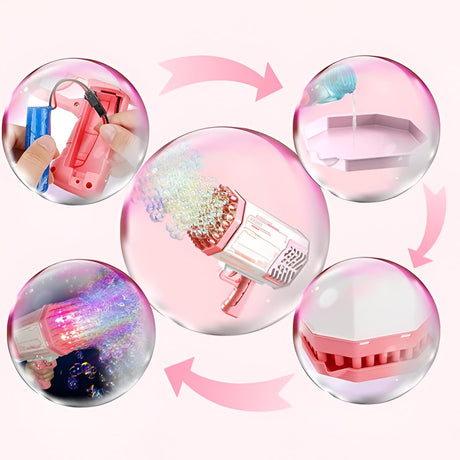 Pistol baloane sapun 69 gauri | BubbleStorm - vivimall.ro