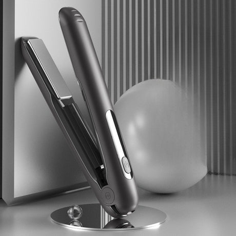 Placa de Par fara Fir, Vivimall, Adaptor Tip C, 4 Trepte de Temperatura, Tensiune 5V, Capacitate Baterie 5000 mAh, Indreptat, Ondulat, 23.5x3.3x4.5 cm, Negru - vivimall.ro