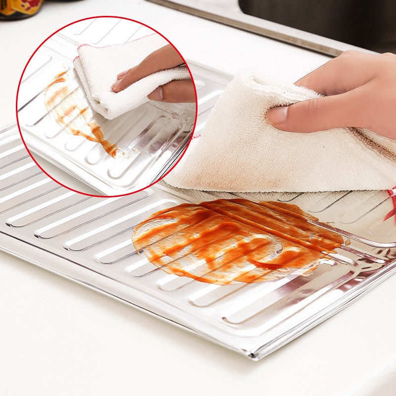 Placa de Protectie pentru Aragaz, Flippy, din Aluminiu, Placa de Protectie Anti Stropi, Pliabila, Usor de Curatat, 32.5 x 84 cm, Gri