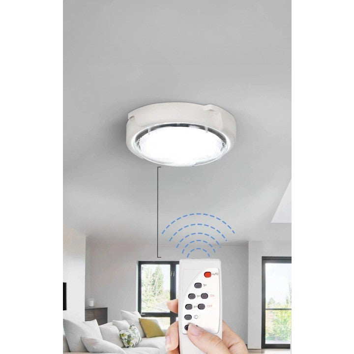 Plafoniera Solara, 300 W, Diametru 360 Mm, Cu Telecomanda, Lungime Prelungitor: 4.6 M, Alb Rece - vivimall.ro