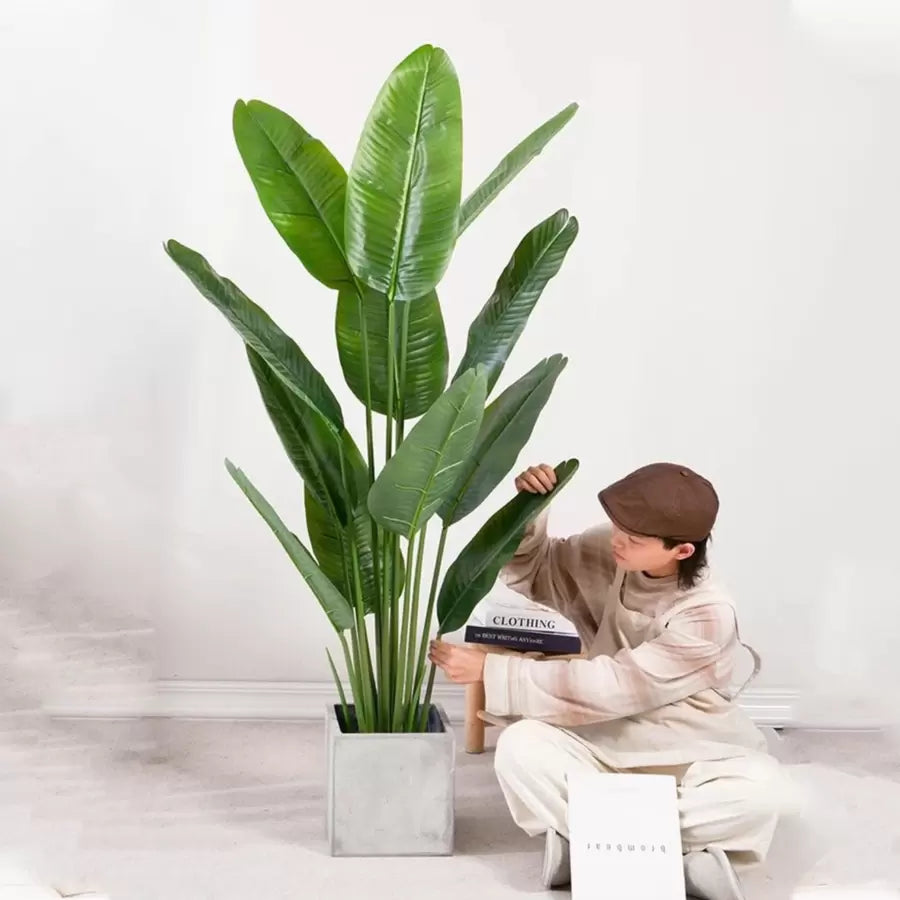 Planta Artificiala Pasarea Paradisului (Strelitzia Nicolai), 11 Frunze, Fara Ghiveci