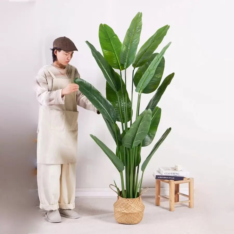 Planta Artificiala Pasarea Paradisului (Strelitzia Nicolai), 11 Frunze, Fara Ghiveci
