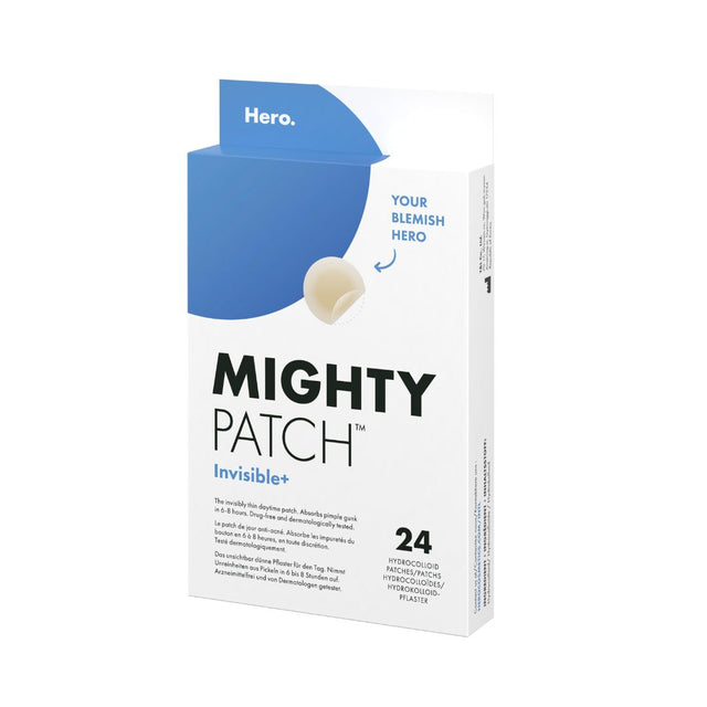 Plasturi hidrocoloidali Hero Mighty Patch Invisible+ pentru coșuri cu puncte albe, set 24 bucăți, vedere frontală