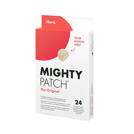 Plasturi hidrocoloidali Hero Mighty Patch Original pentru coșuri cu puncte albe, pachet 24 bucăți, vedere frontală